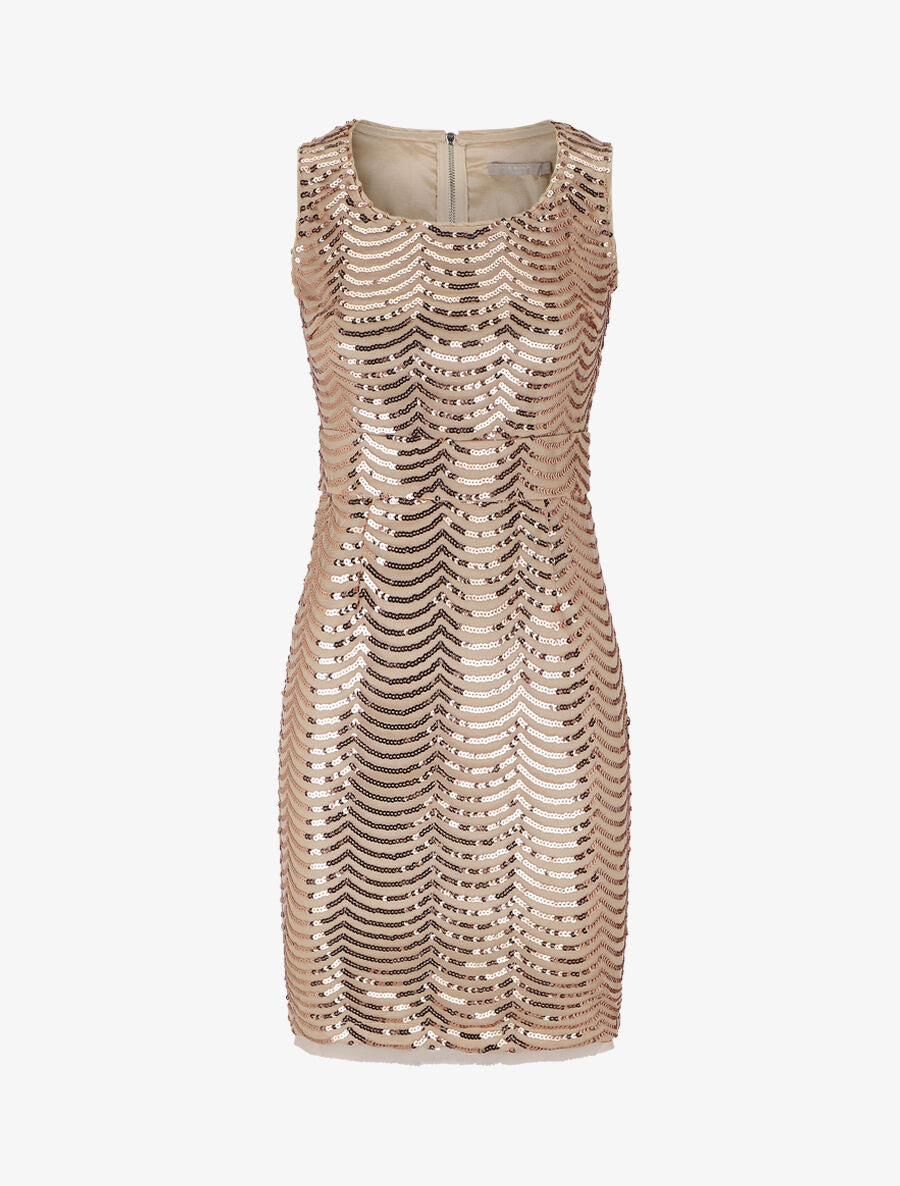 Robe mi-longue à sequins coupe moulante - Or - 5