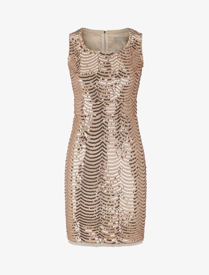 Robe mi-longue à sequins coupe moulante - Or - 5