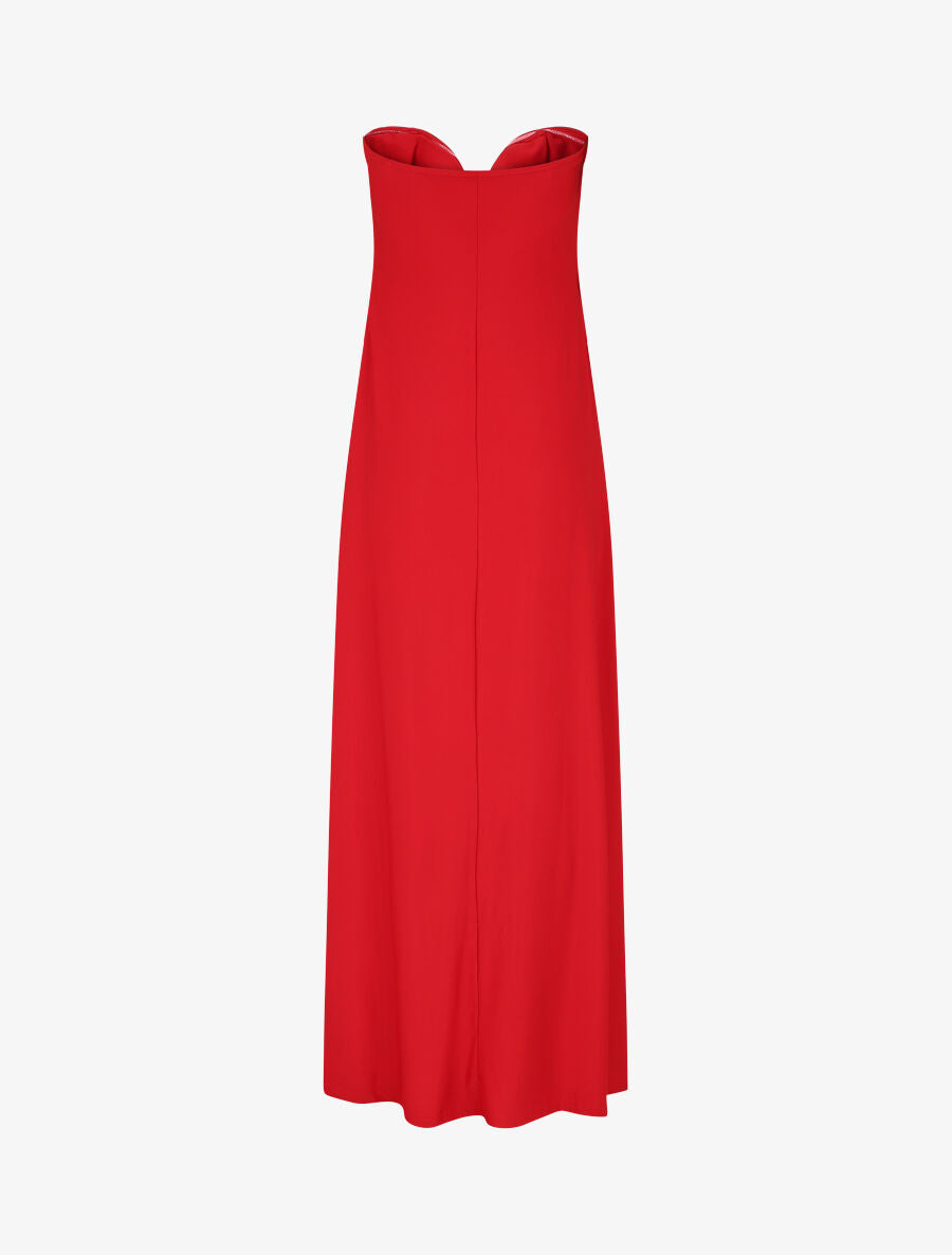 Robe bustier évasée incrustée de pierres - Rouge - 2
