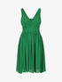 Robe unie col cache-coeur plissé - Vert - 1