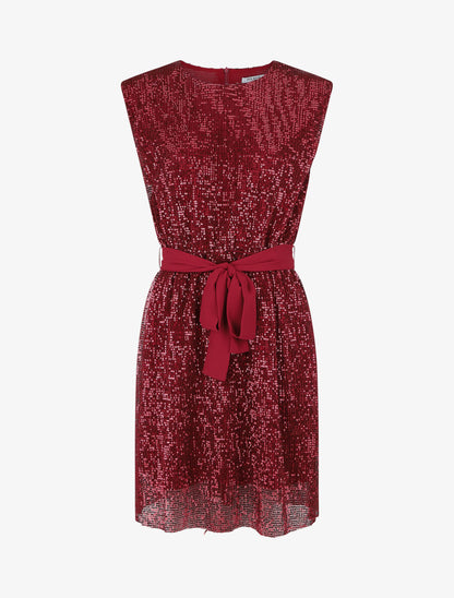 Robe sans manches à sequins - Bordeaux - 1