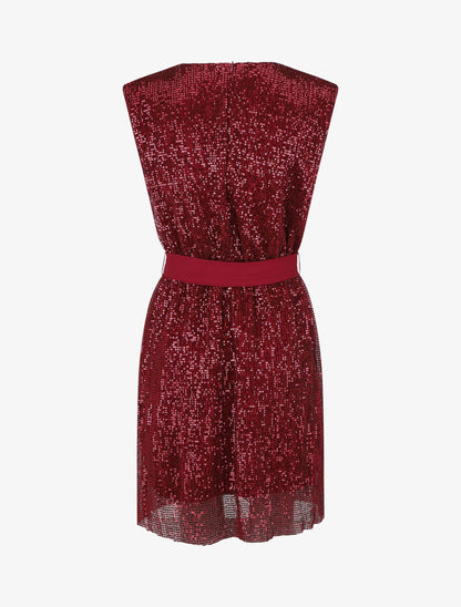 Robe sans manches à sequins - Bordeaux - 2