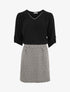 Robe droite à motif géométrique - Noir - 1