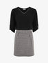 Robe droite à motif damier - Noir/blanc - 1