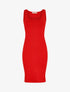 Robe mi-longue strech uni - Rouge - 1