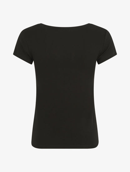 T-shirt droit manches courtes motif coeur - Noir - 2