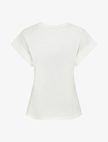 T-shirt à manches courtes imprimé à flocage amour - Blanc - 2