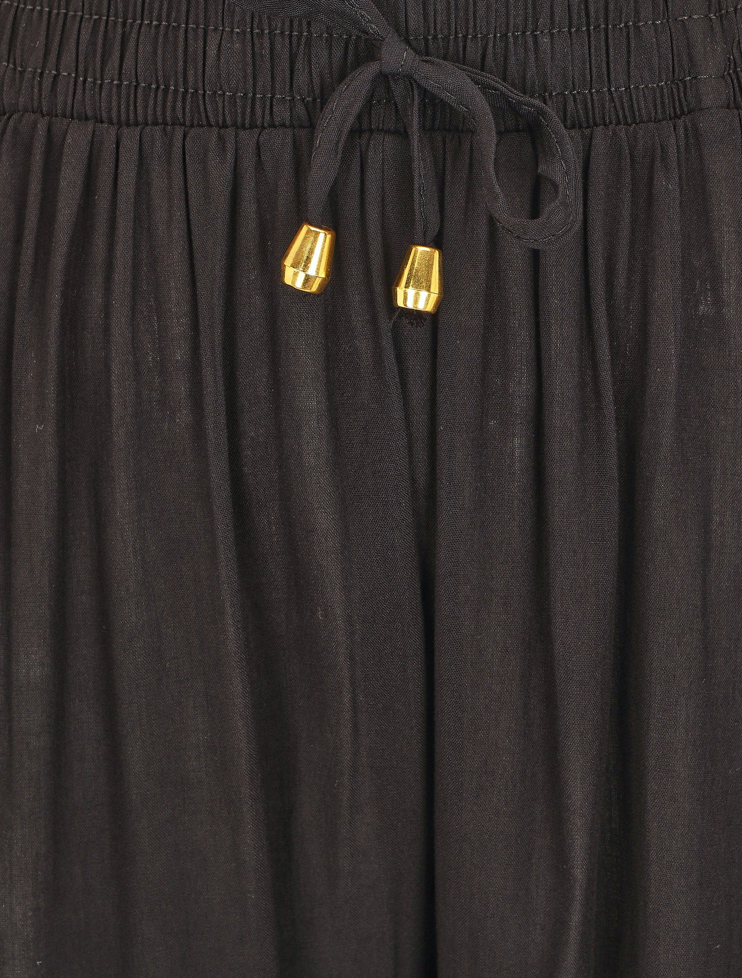 Pantalon fluide coupe droite taille haute - Noir - 3