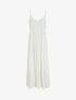 Robe longue à fines bretelles à nouer aux épaules - Blanc - 4