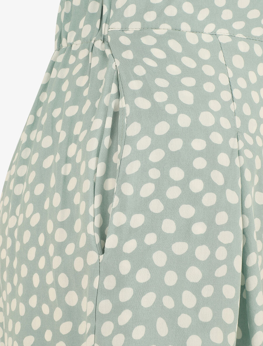 Short à pois taille haute évasé - Vert d&