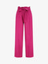 Pantalon droit uni taille haute élastiquée - Fuchsia - 4