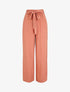 Pantalon droit uni taille haute élastiquée - Rose - 1