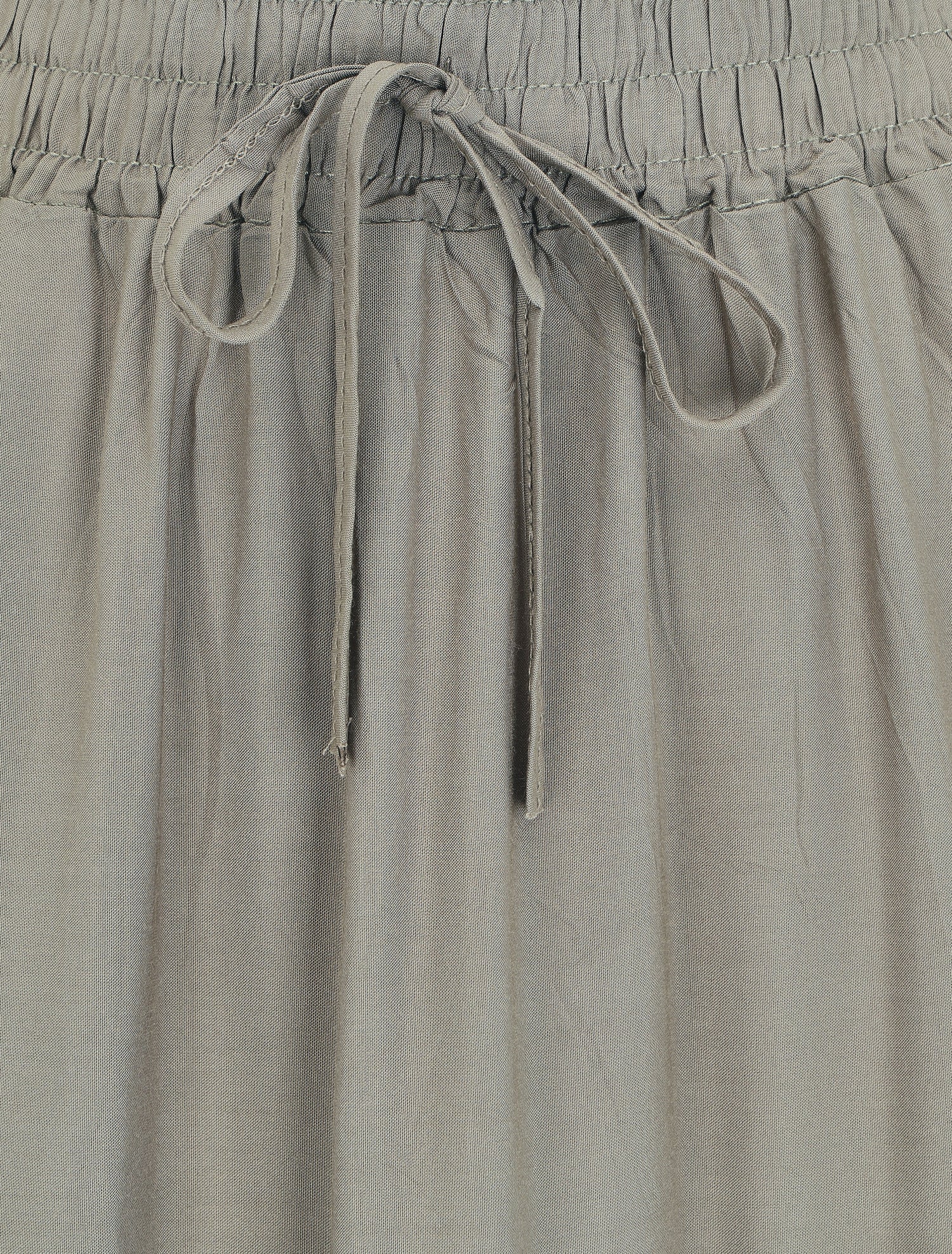 Jupe longue à taille élastiquée - Kaki - 3