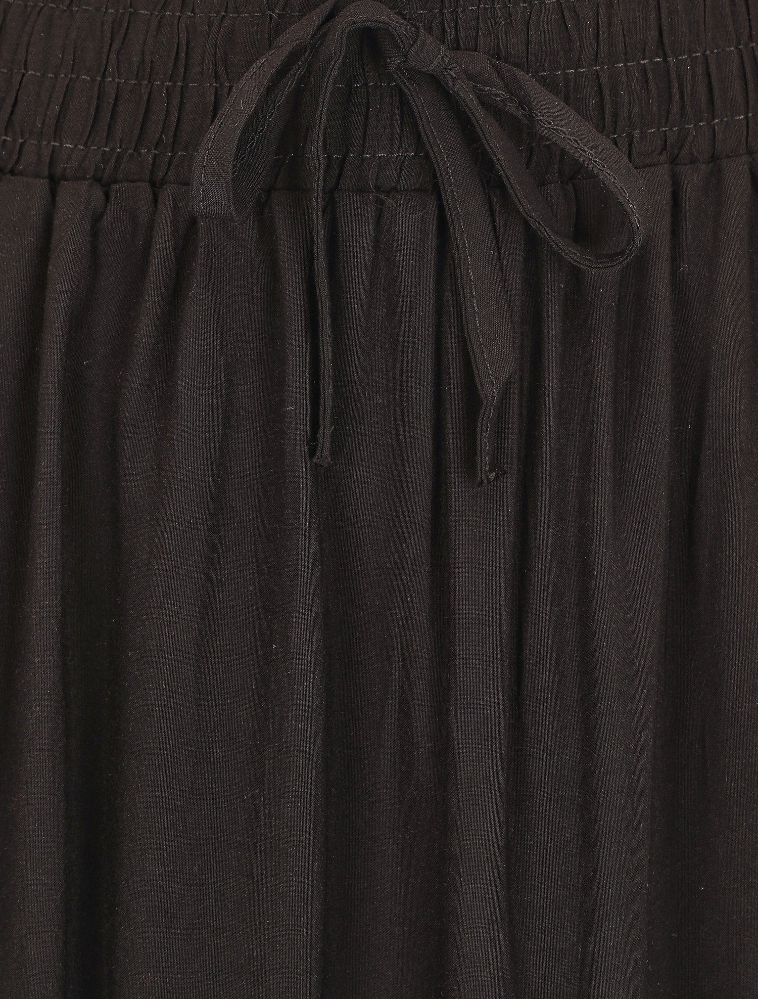 Jupe longue à taille élastiquée - Noir - 3