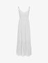 Robe longue à bretelles et col en dentelle - Blanc - 1