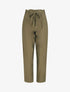 Pantalon droit fluide taille haute élastiquée - Kaki - 4