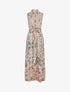 Robe longue sans manches imprimé fleurs stylisées - Rose - 1
