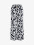 Pantalon ample imprimé feuillage à taille élastiquée - Marine - 5