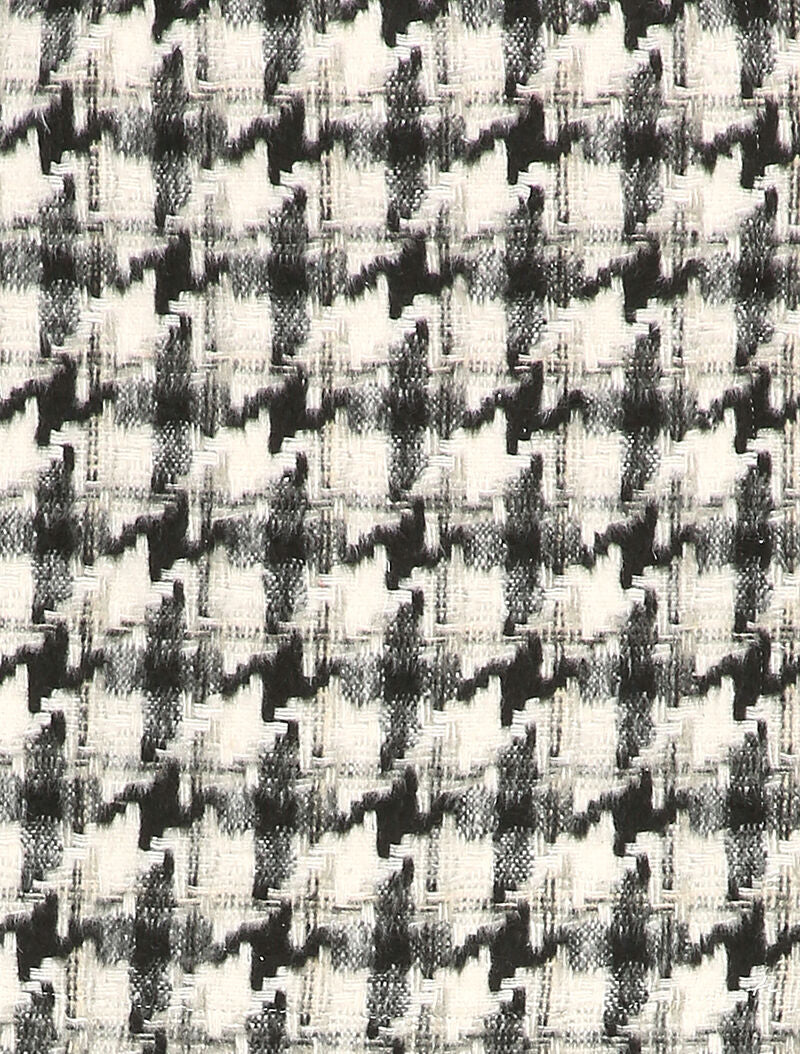 Mini-jupe fendue en feutrine imprimé pied de poule - Noir - 3