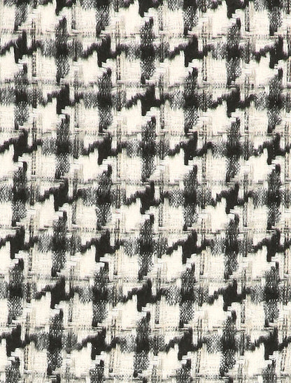 Mini-jupe fendue en feutrine imprimé pied de poule - Noir - 3