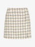 Mini-jupe fendue en feutrine imprimé pied de poule - Gris clair - 1