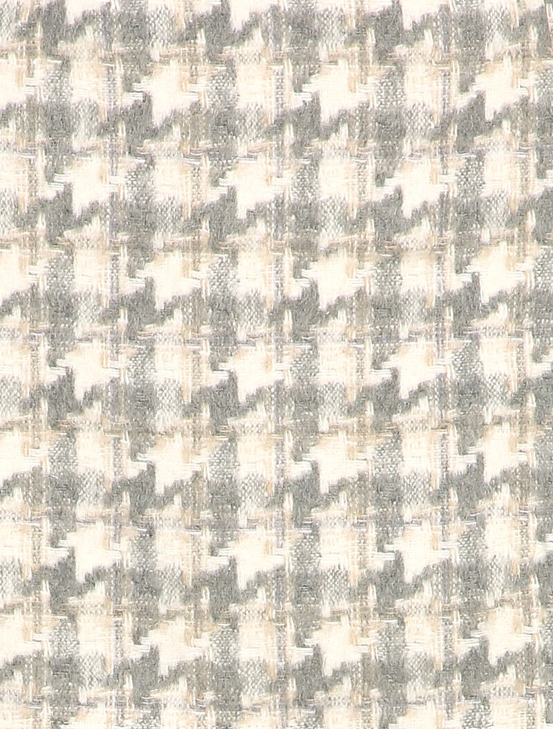 Mini-jupe fendue en feutrine imprimé pied de poule - Gris clair - 3