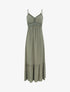 Robe longue unie à dentelle ajourée - Kaki - 5