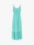 Robe longue unie à buste en dentelle - Turquoise - 1