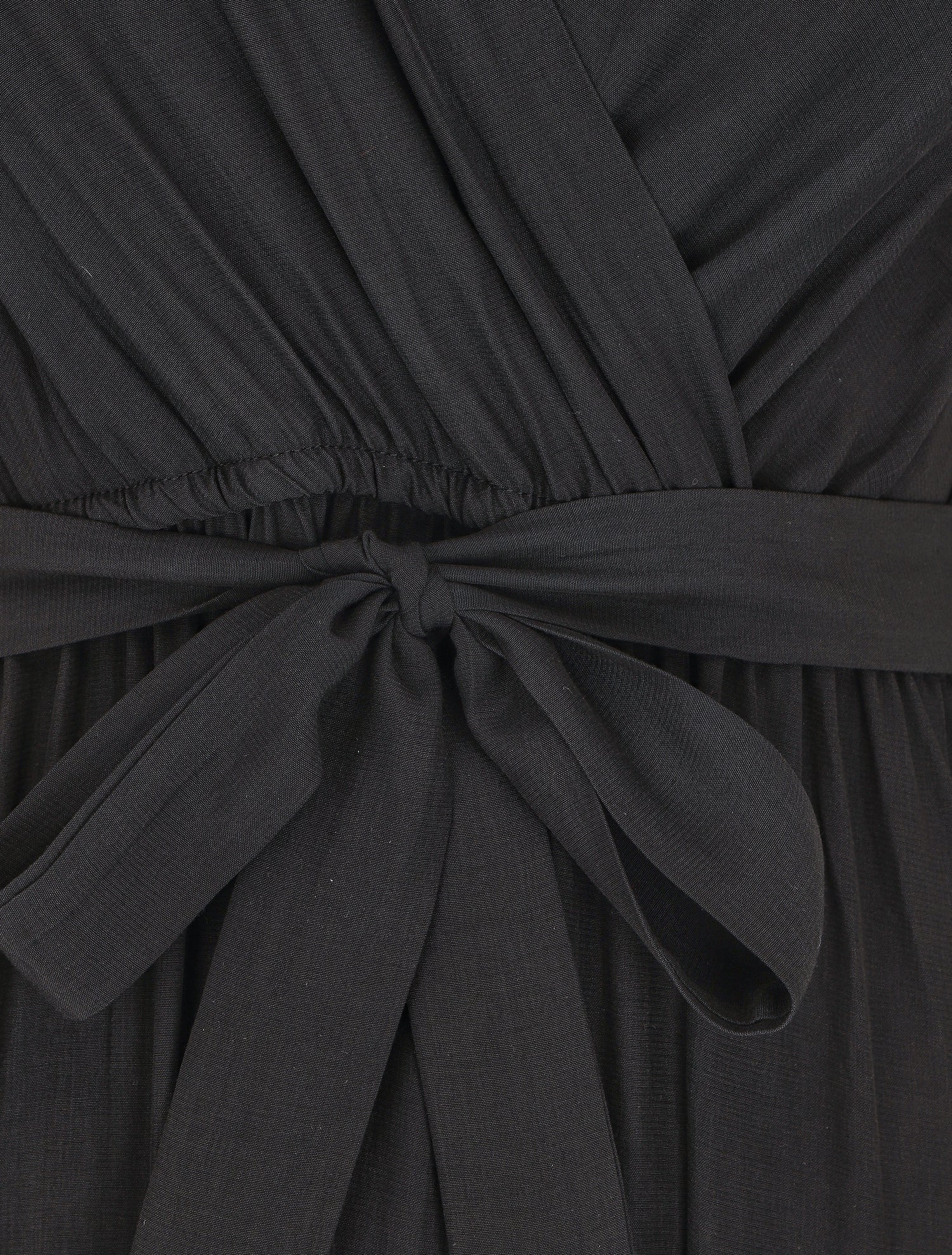 Robe longue unie manches courtes - Noir - 3