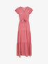 Robe longue unie manches courtes - Rose - 1