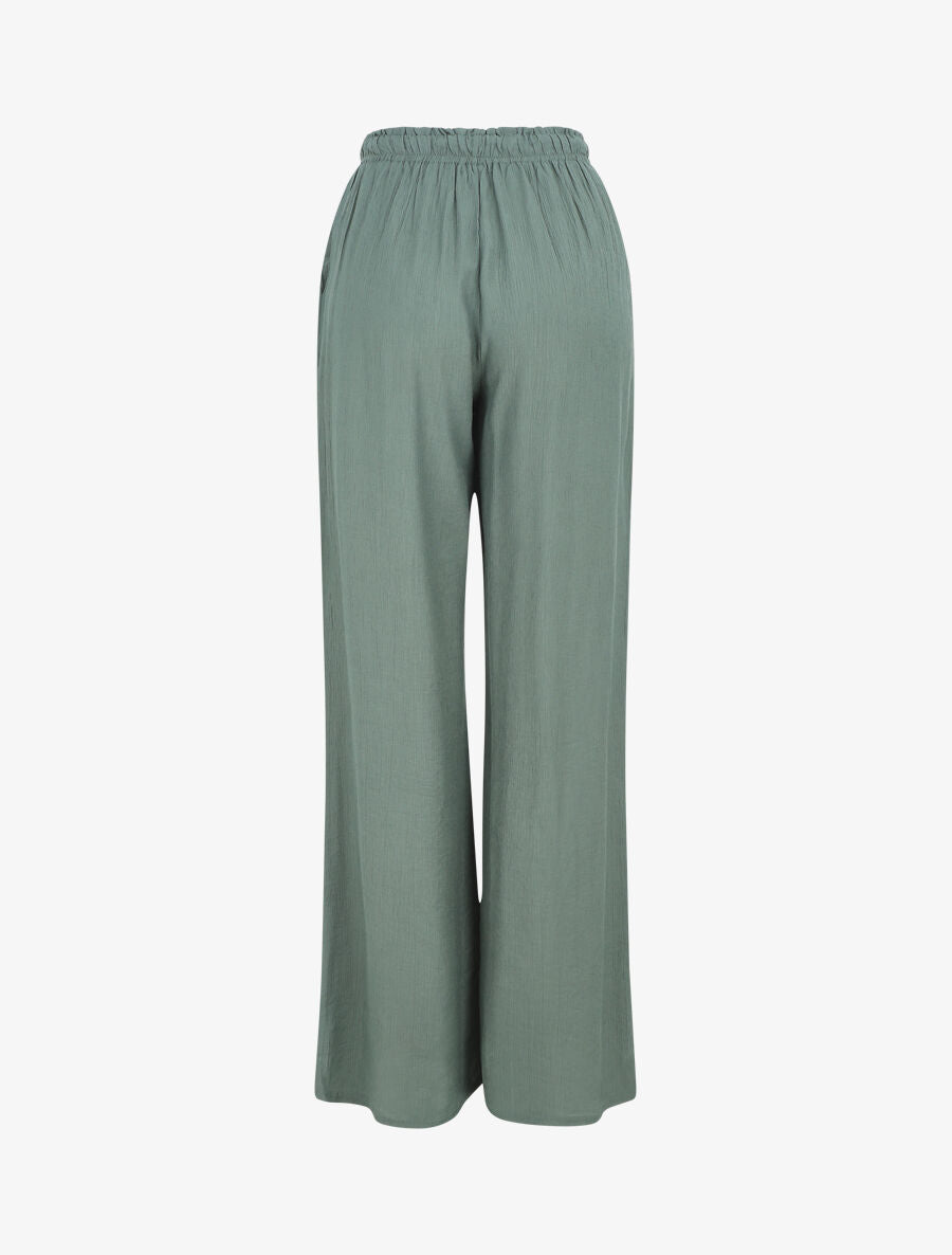 Pantalon droit et fluide uni - Vert - 2