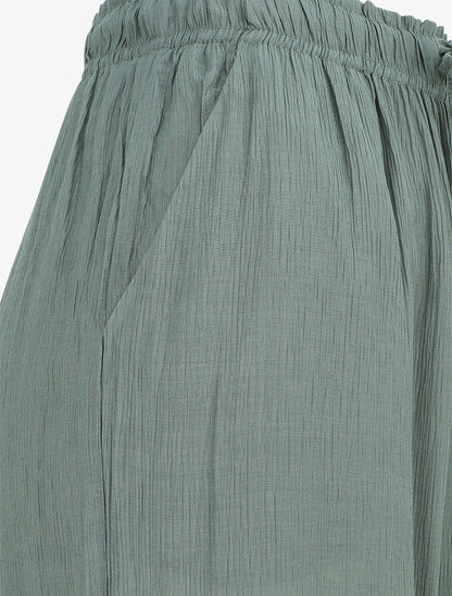 Pantalon droit et fluide uni - Vert - 3