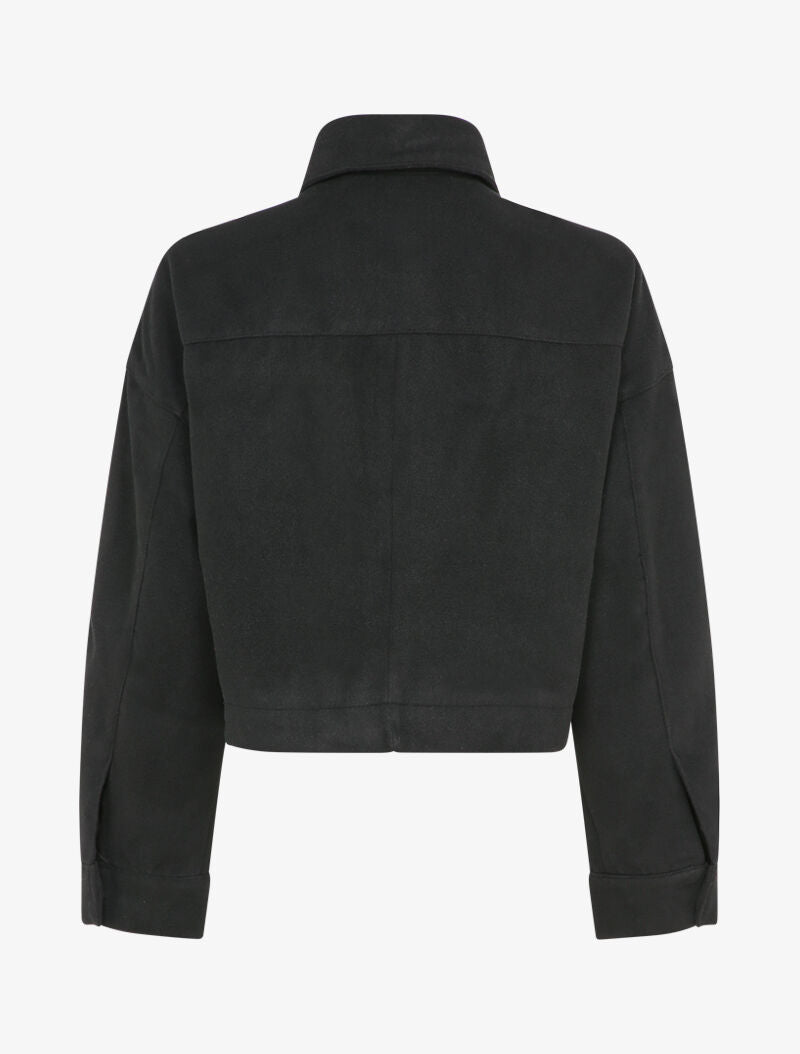 Veste courte et oversize en feutrine - Noir - 2