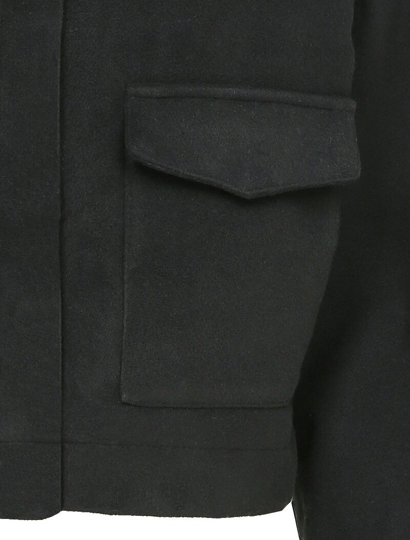 Veste courte et oversize en feutrine - Noir - 3