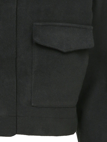 Veste courte et oversize en feutrine - Noir - 3