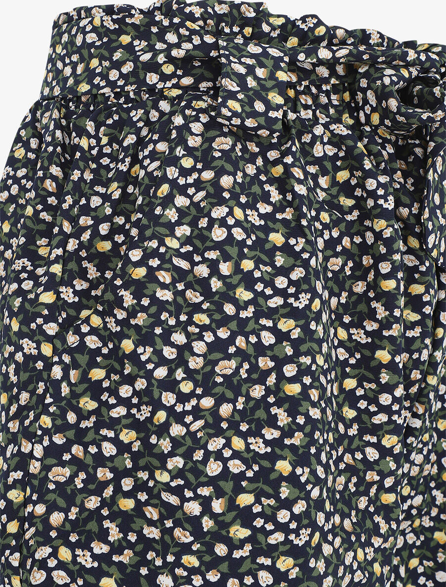 Short droit imprimé petites fleurs - Marine - 3