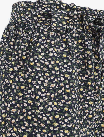 Short droit imprimé petites fleurs - Marine - 3