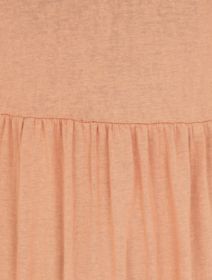 Robe longue à manches paysannes élastiquées - Orange - 3