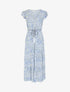 Robe longue élastiquée imprimé floral - Bleu - 1