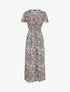 Robe longue manches courtes imprimé fantaisie - Rouge/vert - 5