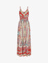 Robe longue fleurie et irisée - Rouge - 5