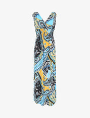 Robe longue élastiquée imprimé cachemire - Jaune - 5