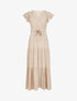 Robe longue unie manches courtes - Beige - 5