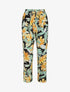 Pantalon droit à motif fleuri - Jaune - 1