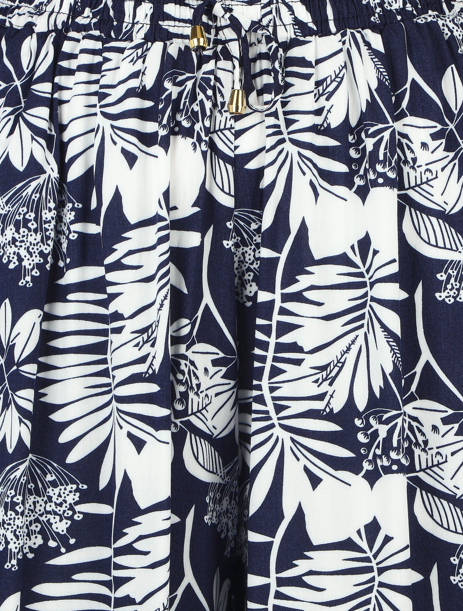 Short fluide imprimé feuilles - Marine - 3