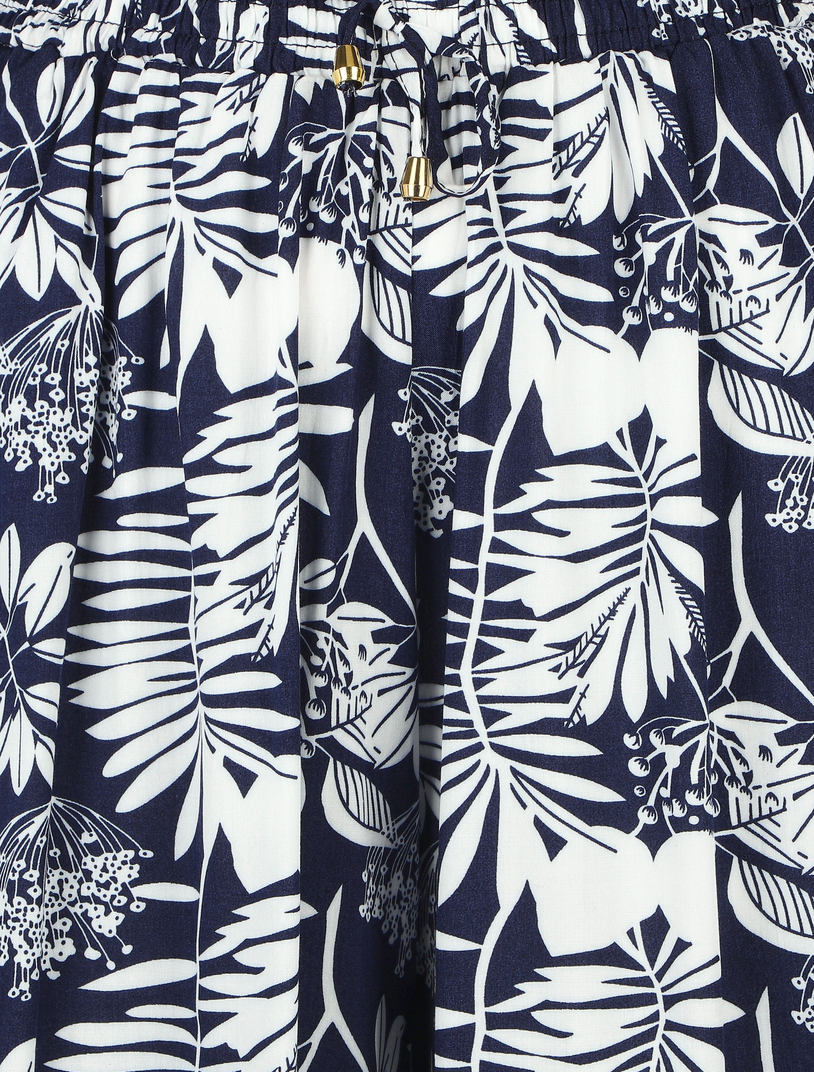 Short fluide imprimé feuilles - Marine - 3
