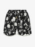 Short droit imprimé floral taille haute - Noir - 5
