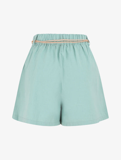 Short uni effet lin - Vert d&