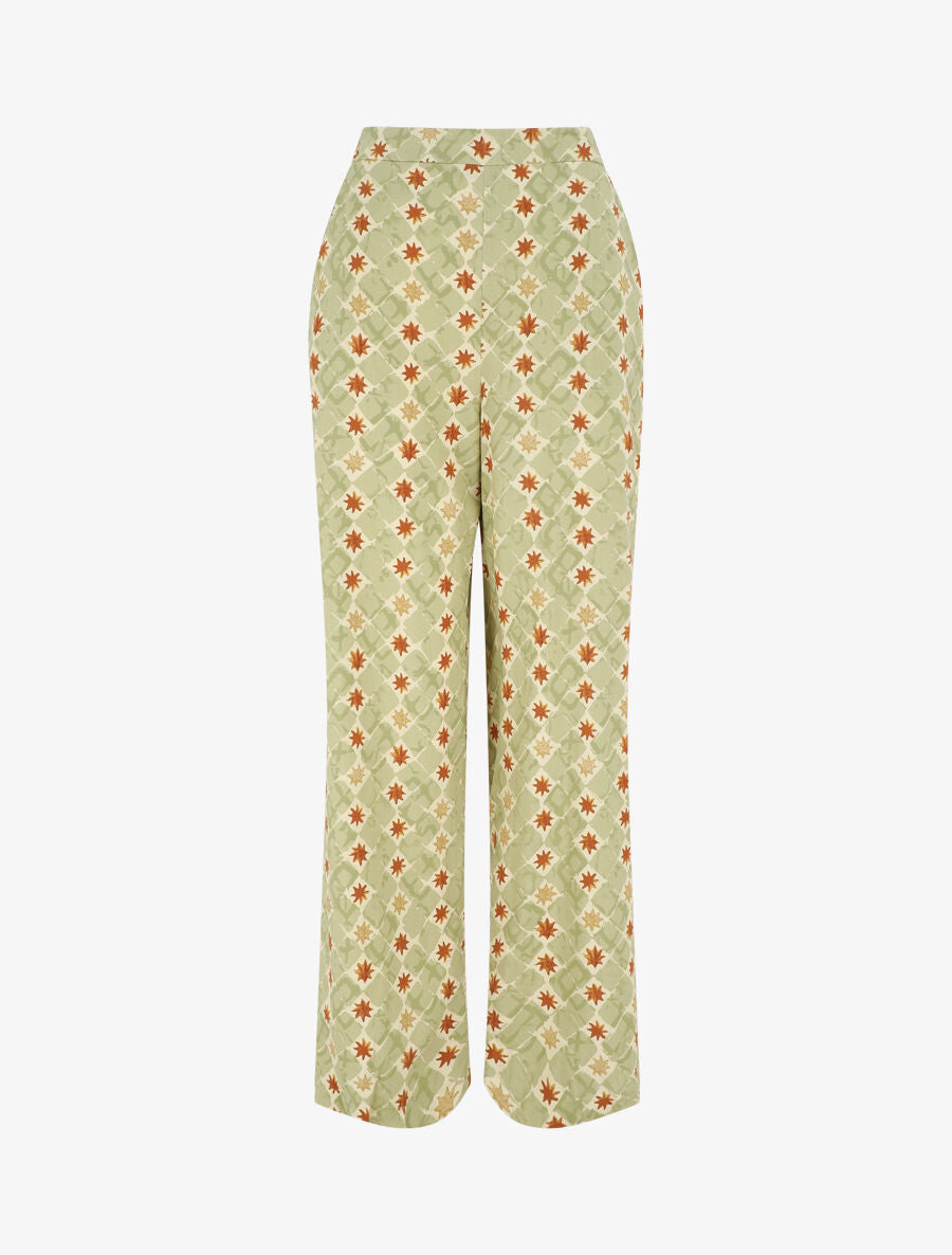 Pantalon ample à imprimé fantaisie - Vert d&