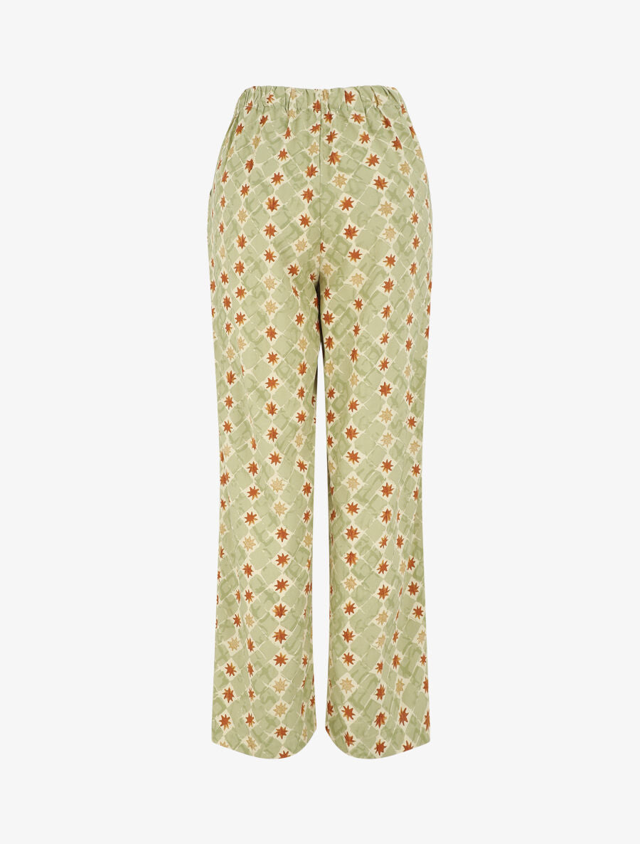 Pantalon ample à imprimé fantaisie - Vert d&